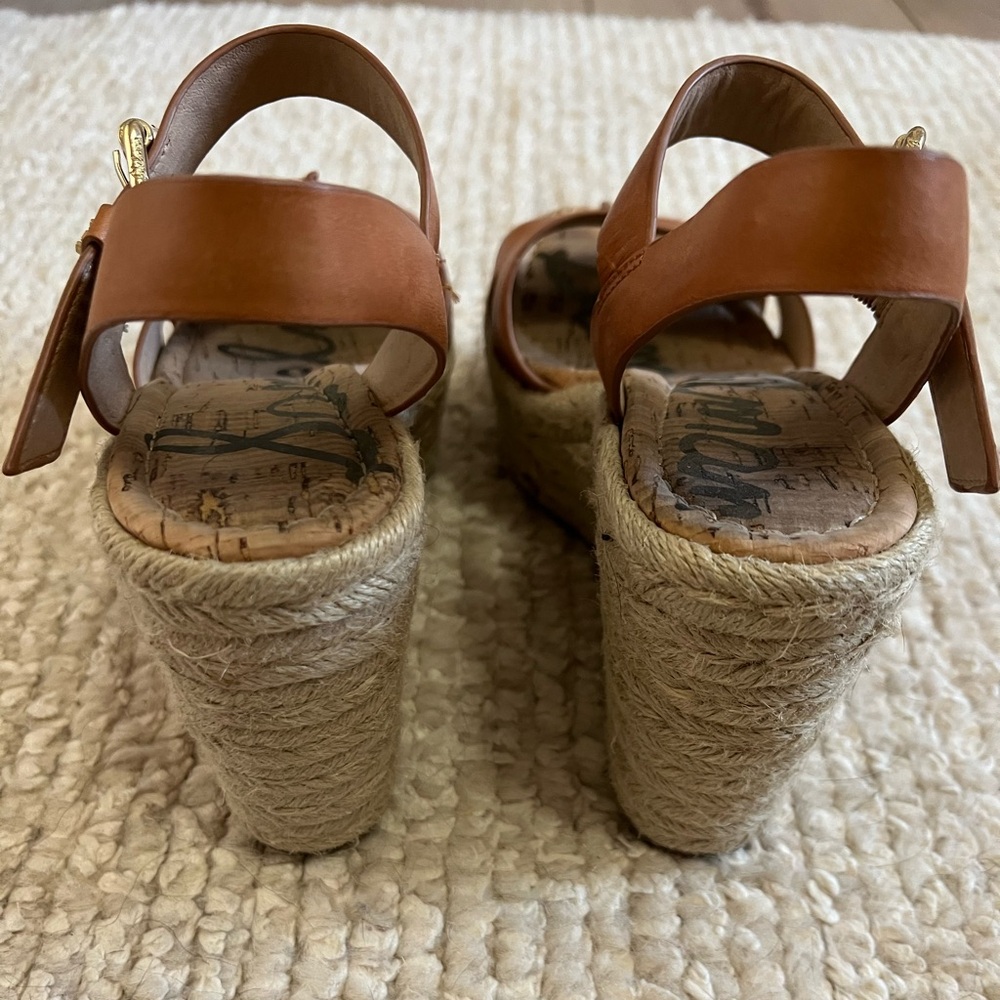 Sam Edelman Maura Leather Cognac Espadrilles- 6.5 - Picture 6 of 8